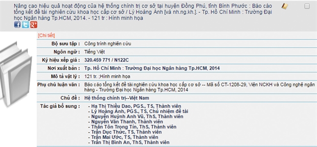 Chanh Van phong truong DH Ngan hangTP.HCM: 1 nam lam… 8 de tai nghien cuu khoa hoc