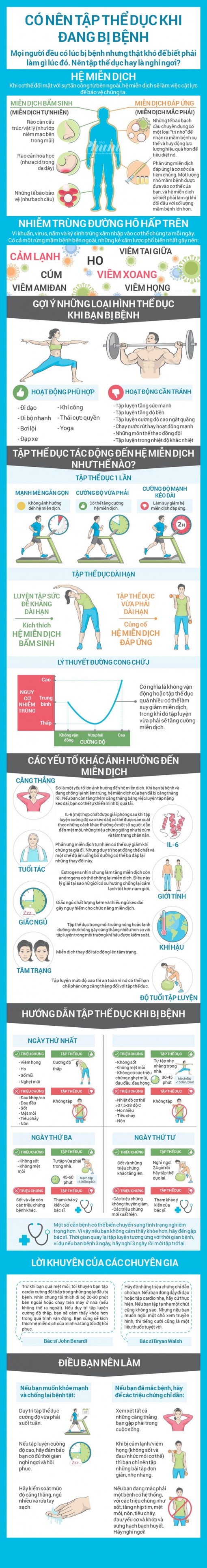 Có nên tập thể dục khi đang bị bệnh?