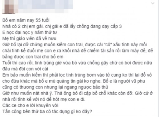 Người vợ nói gì khi chồng nhất quyết tìm người sinh con trai?