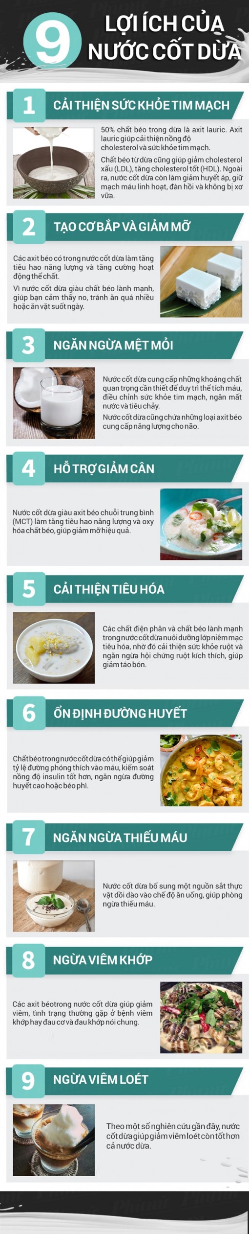 9 lợi ích của nước cốt dừa