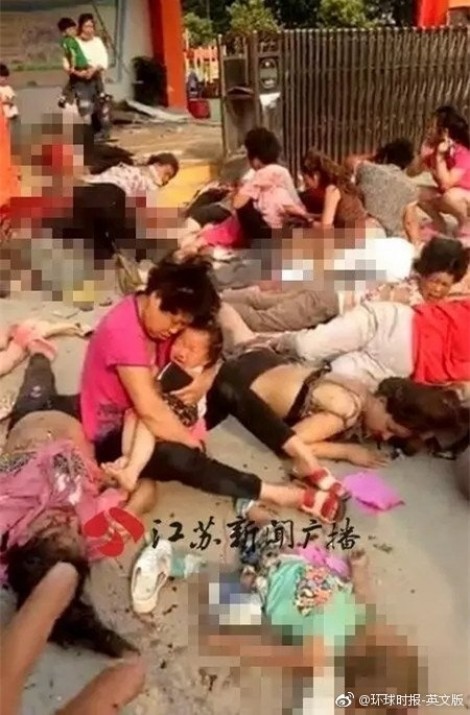 Hiện trường thảm khốc vụ nổ lớn tại nhà trẻ Trung Quốc