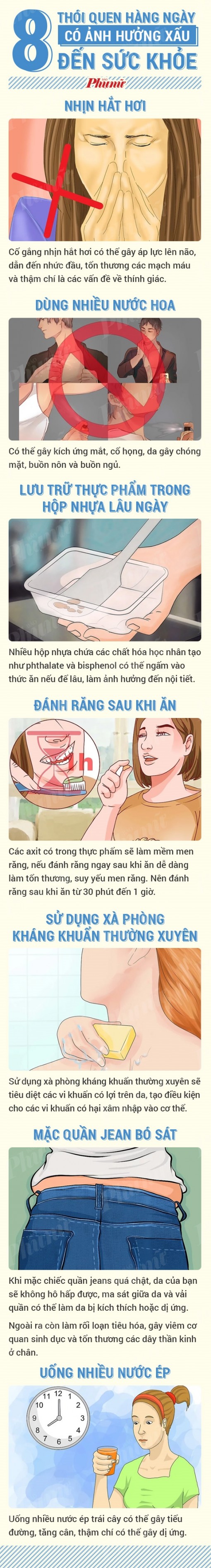 8 thói quen tai hại hàng ngày, ai cũng mắc phải