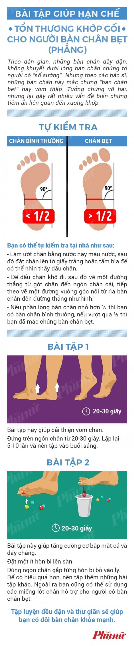 Bài tập tránh đau khớp gối cho người có bàn chân sướng