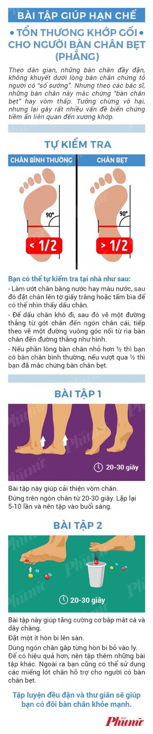 Bài tập tránh đau khớp gối cho người có bàn chân sướng