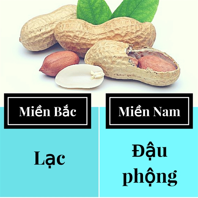 Cung mot mon an, nguoi mien Bac goi khac nguoi mien Nam ra sao?