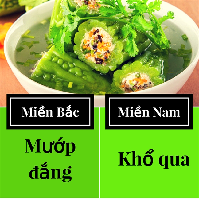 Cung mot mon an, nguoi mien Bac goi khac nguoi mien Nam ra sao?