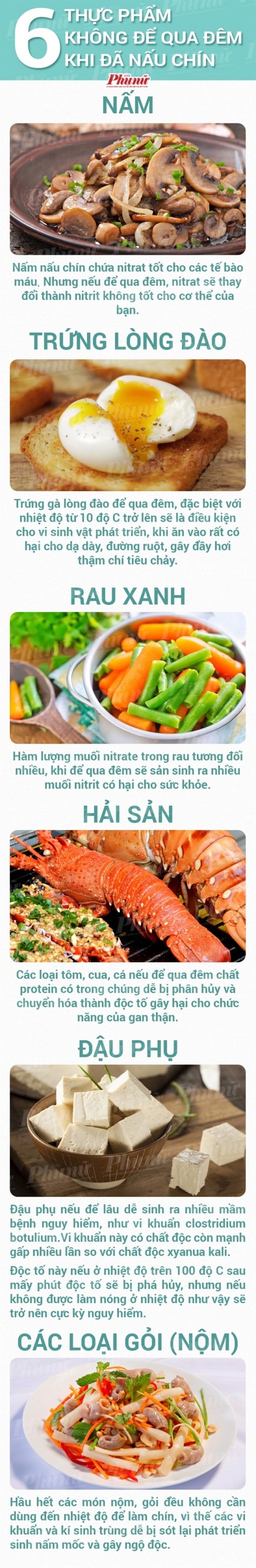 6 món ăn không nên để qua đêm sau khi nấu chín