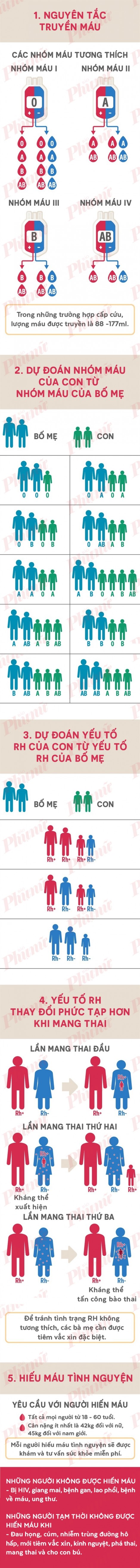 Dự đoán nhóm máu của con từ nhóm máu bố mẹ