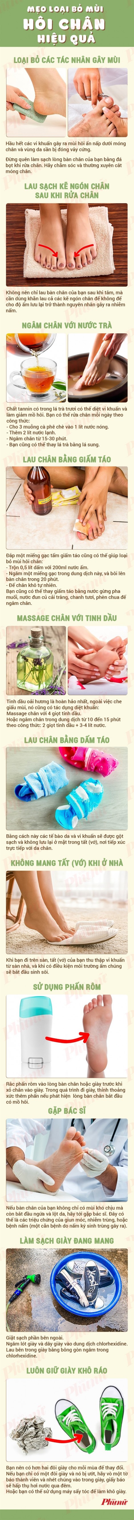 Cách khử mùi hôi chân nhanh nhất