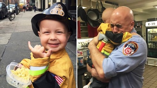 Gặp các anh hùng cứu hỏa của New York, bé ung thư 3 tuổi mãn nguyện ra đi