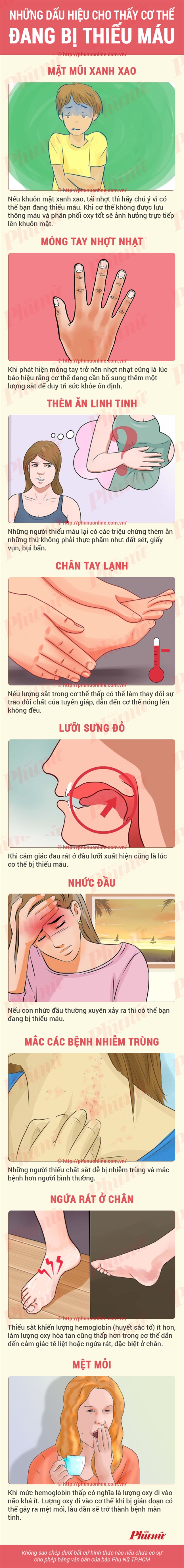 Dau hieu nhan biet co the dang bi thieu mau