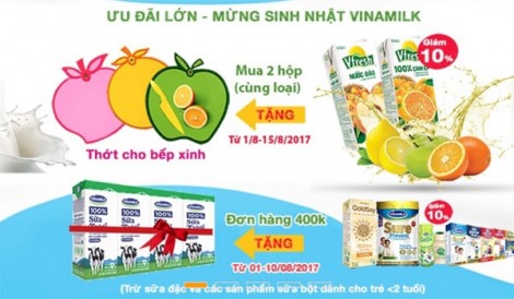 Nhiều khuyến mãi hấp dẫn từ Vinamilk trong tháng 8