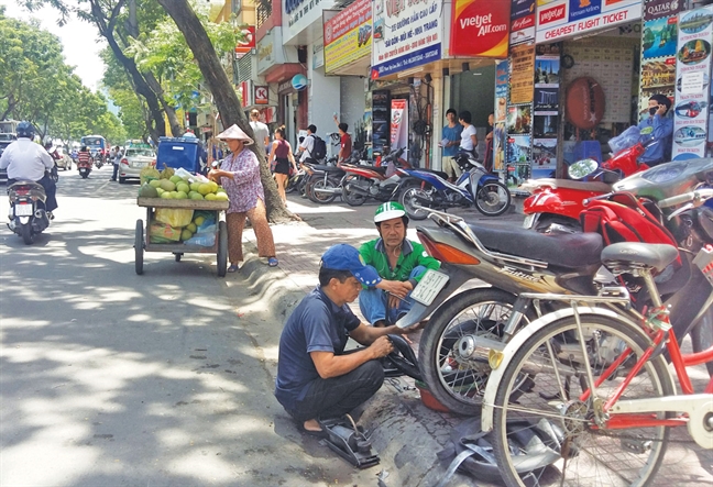 Hang rong bua vay cong vien ngay  trung tam thanh pho