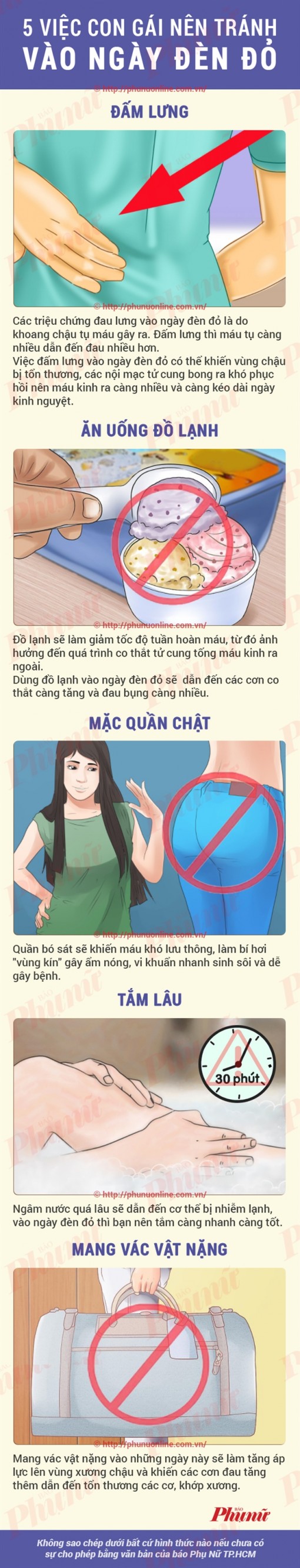 5 việc con gái nên tránh vào ngày đèn đỏ