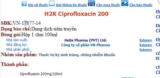 7 loai thuoc gia cua VN Pharma da trung thau o mot so benh vien?