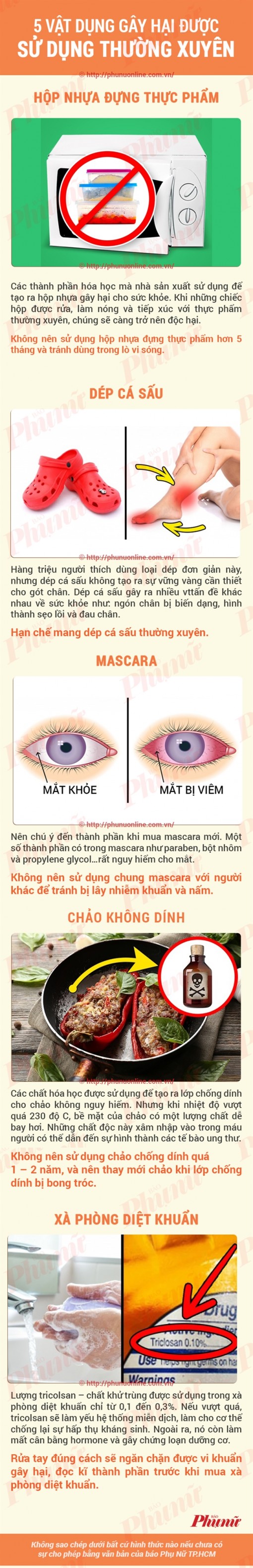 5 vật dụng gây hại được sử dụng hàng ngày