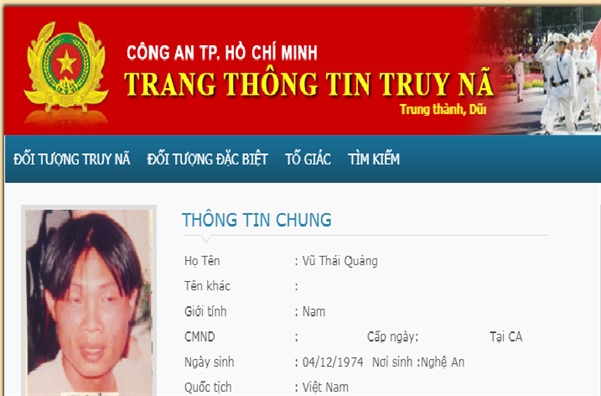 Di ly phong vien bi truy na ve TP.HCM dieu tra