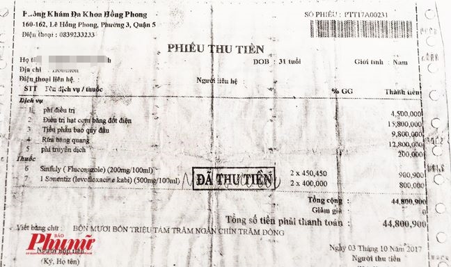 Benh nhan to phong kham Hong Phong lua tri vo sinh khien no ngap dau