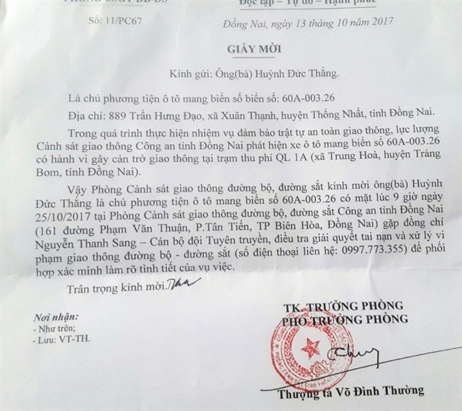 Vu ong Vo Dinh Thuong: Cong an Dong Nai khang dinh bo nhiem dung quy trinh