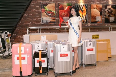 Á hậu Thuỳ Dung mất 3 kiện hành lý để ‘vác’ trang phục dân tộc dự thi 'Miss International'
