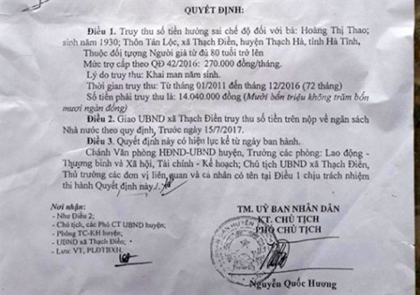 Cách hết chức vụ trong Đảng đối với 'quan xã' khai tử mẹ để 'ăn' tiền trợ cấp