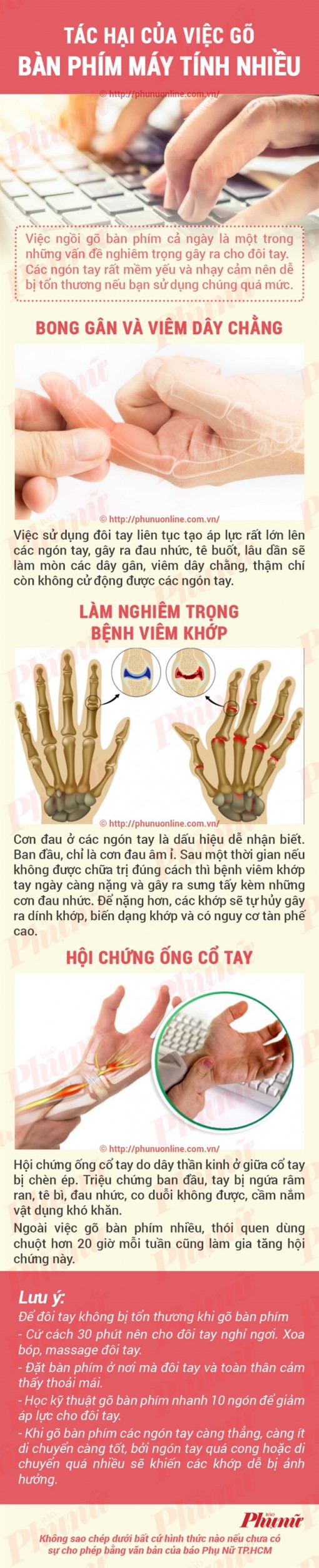 Tác hại của việc gõ bàn phím máy tính liên tục