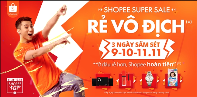 Shopee Super Sale ‘re vo dich' 11/11 - 12/12 : Su kien mua sam lon nhat mua cuoi nam