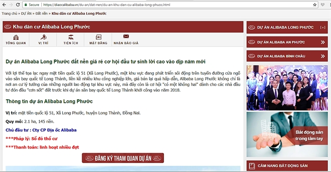 Cong ty co phan dia oc Alibaba: Lap website 'lau', lua doi ban hang trai phep?
