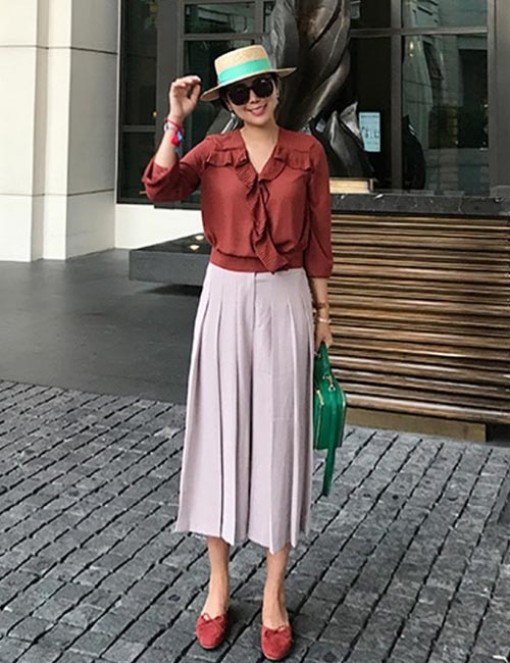 Phối culottes chất lừ xuống phố mùa đông