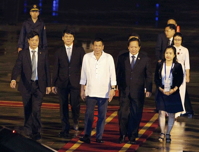 Tong thong Philippines Duterte da den Viet Nam
