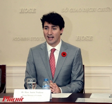 Thu tuong Canada Justin Trudeau danh cong tai San giao dich Chung khoan TP.HCM