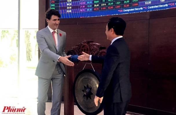 Thu tuong Canada Justin Trudeau danh cong tai San giao dich Chung khoan TP.HCM