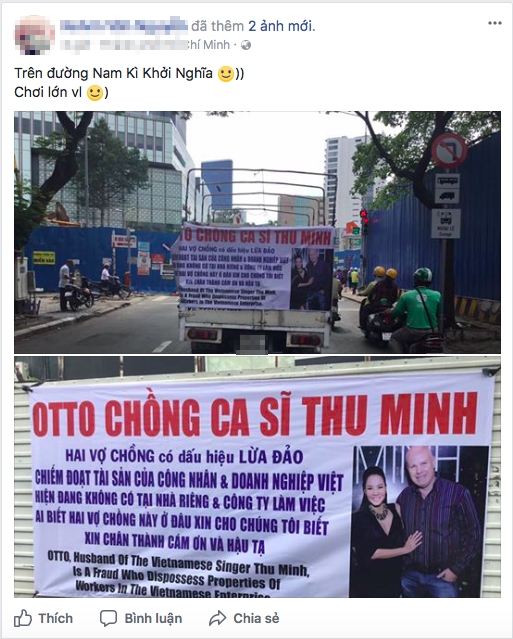 Xuat hien xe cang bang-ron doi no vo chong ca si Thu Minh tai trung tam TP.HCM