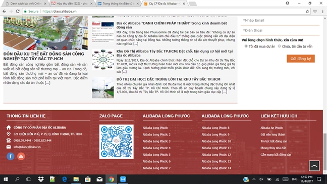 Dia oc Alibaba dong loat dong cua cac website sau canh bao khan cua Hiep hoi Bat dong san TP.HCM