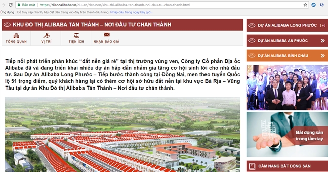 Dong Nai, Ba Ria - Vung Tau dong loat kiem tra hoat dong Cong ty dia oc Alibaba