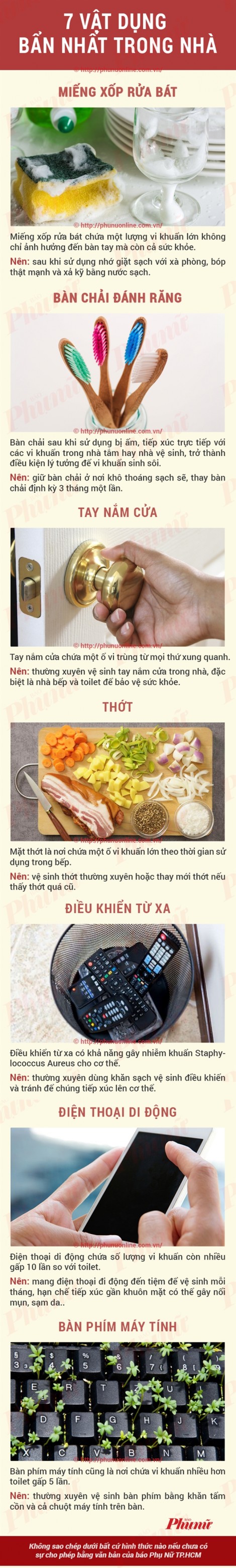 Những vật dụng bẩn nhất mà bạn chạm mỗi ngày