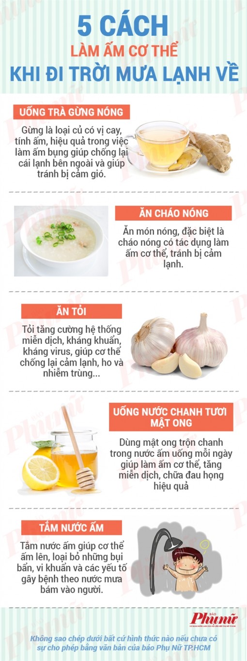 5 cách làm ấm cơ thể khi trời lạnh
