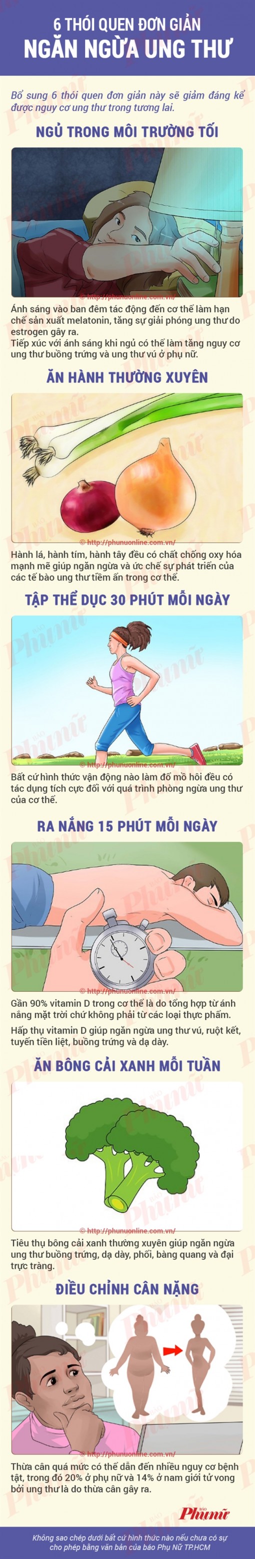 6 cách ngừa ung thư đơn giản nhưng hiệu nghiệm
