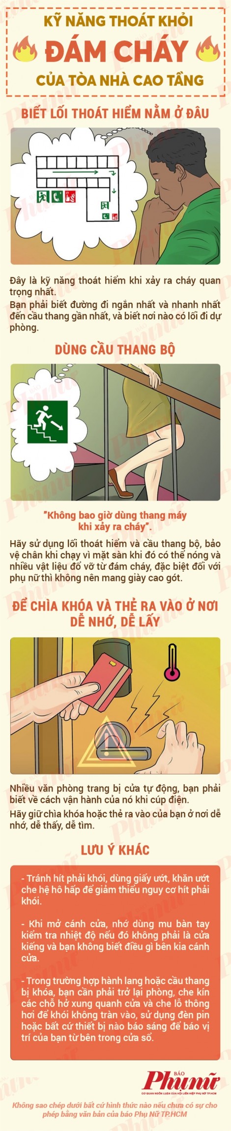 Kỹ năng thoát hiểm khi cháy nhà cao tầng