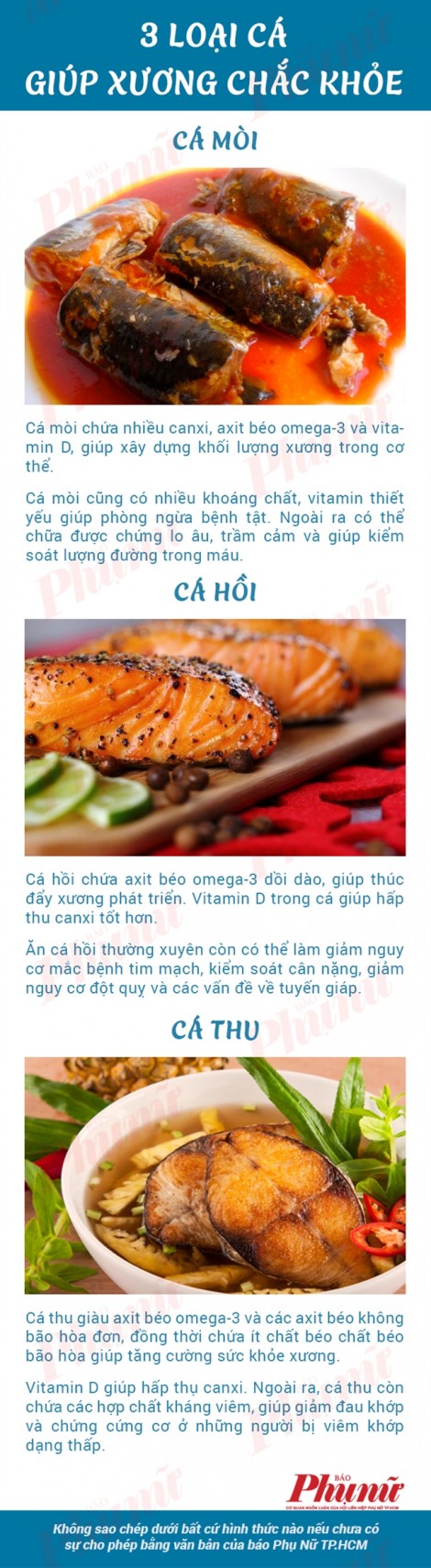 3 loại cá giúp xương chắc khỏe