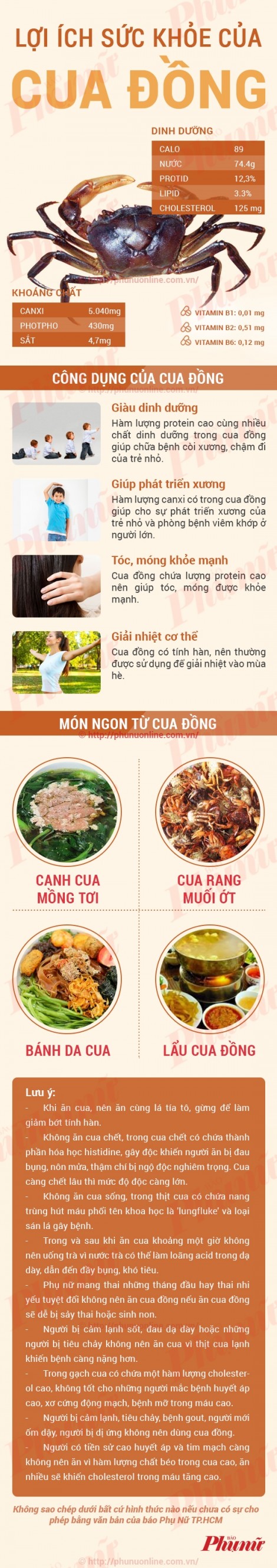 Tăng sức khỏe với các món ngon từ cua đồng