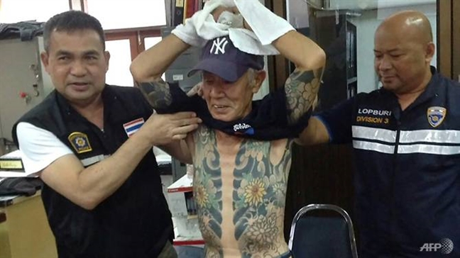 Tron sang Thai, gangster Nhat van bi 'tom' vi lo hinh xam tren mang xa hoi