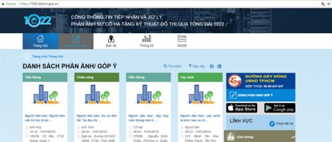 Hoàn thành nâng cấp hệ thống 1022 tiếp nhận phản ánh sự cố hạ tầng từ người dân TP.HCM