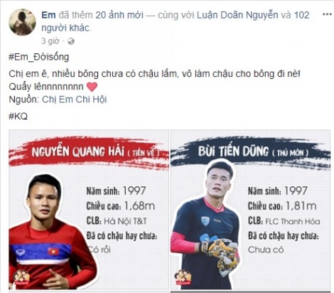 Phái đẹp đứng ngồi không yên với 'tình sử' cầu thủ U23 Việt Nam