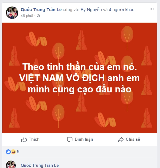 Hom nay Viet Nam vo dich, nhung loi hua cua cac anh chong, chi vo nay se ra sao?