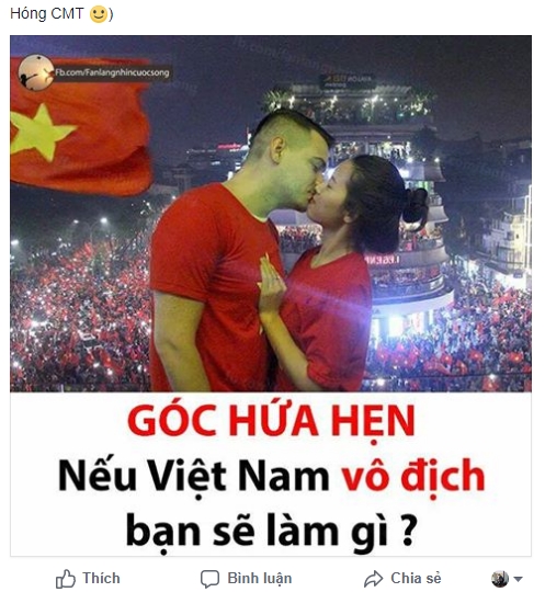 Hom nay Viet Nam vo dich, nhung loi hua cua cac anh chong, chi vo nay se ra sao?