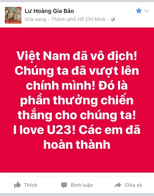 Nghe si Viet: 'U23 Viet Nam da thuc su la nhung anh hung'