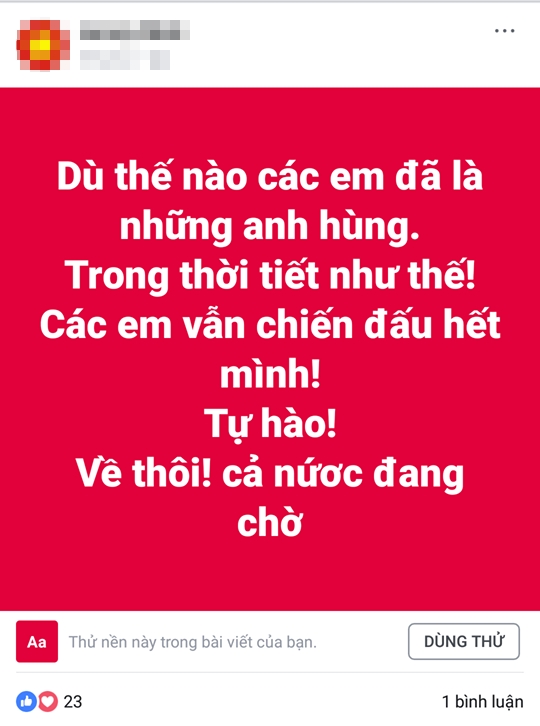 Tam tu hang trieu co dong vien gui U23 Viet Nam