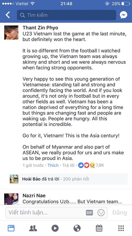 Co dong vien chau A: Vo cung tu hao va tien len Viet Nam!