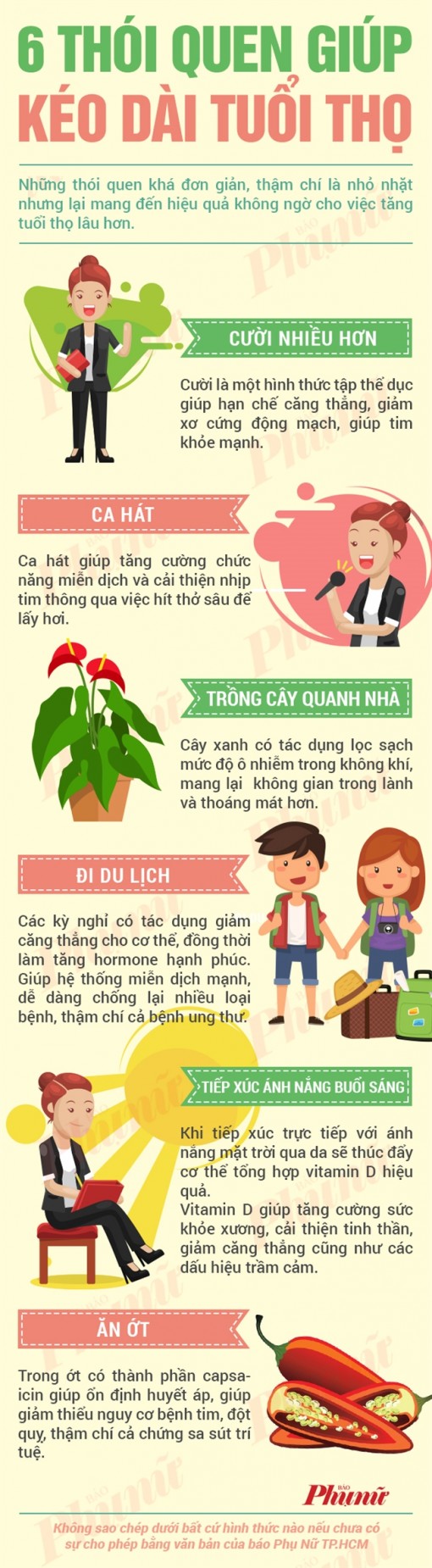 6 thói quen giúp sống lâu hơn